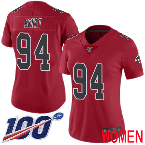 Atlanta Falcons Limited Red Women Deadrin Senat Jersey NFL Football 94 100th Season Rush Vapor Untouchable